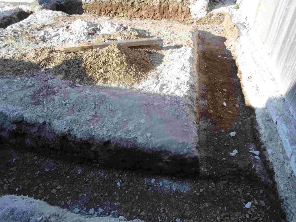 footings trench mining